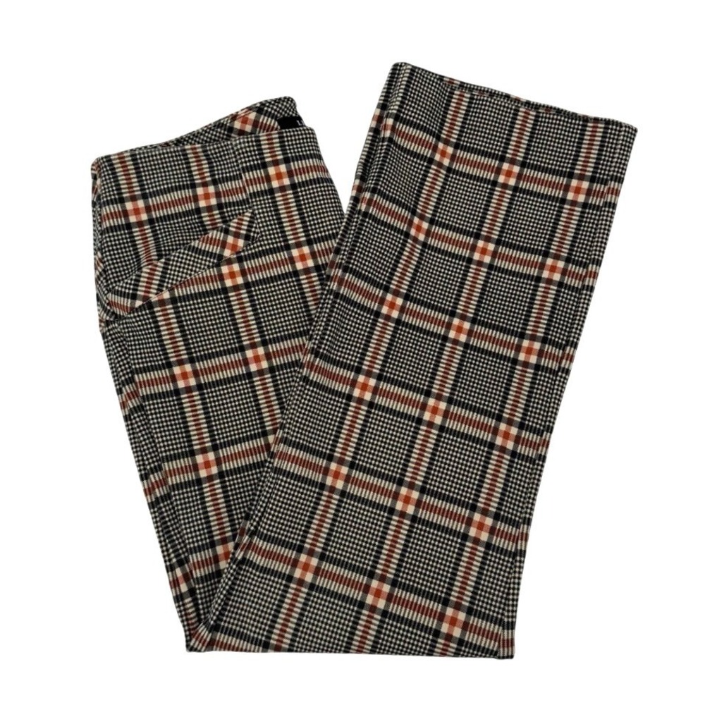 Liverpool Los Angeles Women's‎ 12/31 Stella Kick Flare Pant Plaid Pull On Ponte
